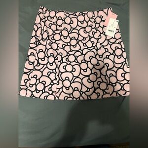 Floral Pink and Black Women's Skirt